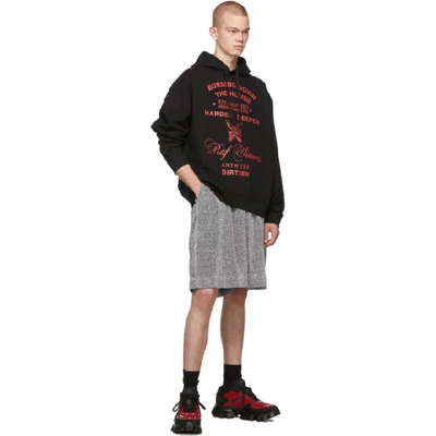 Raf Simons Burning Down The House Hooded Sweatshirt In Black | ModeSens