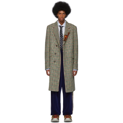 Shop Gucci Multicolor Houndstooth Garden Coat In 9102 White