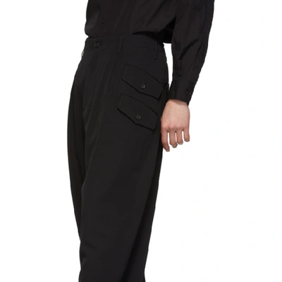 Shop Yohji Yamamoto Black Pocket Trousers