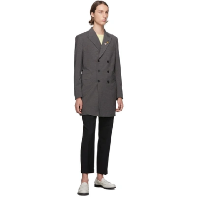 Shop Junya Watanabe Grey Double-breasted Cloth Coat In 1 Gray