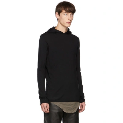 Shop Rick Owens Black Knit Lighting Bolt Hoodie In 0921 - Blk