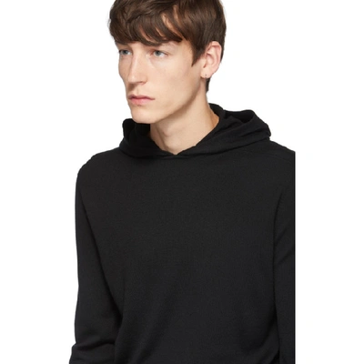 Shop Rick Owens Black Knit Lighting Bolt Hoodie In 0921 - Blk