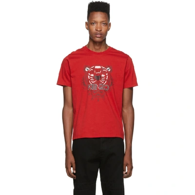 Shop Kenzo Red Classic Tiger T-shirt In 21 Medred