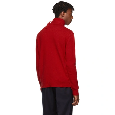 Shop Raf Simons Red Double Strap Turtleneck In 00030 Red