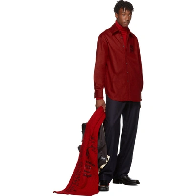 Shop Raf Simons Red Double Strap Turtleneck In 00030 Red