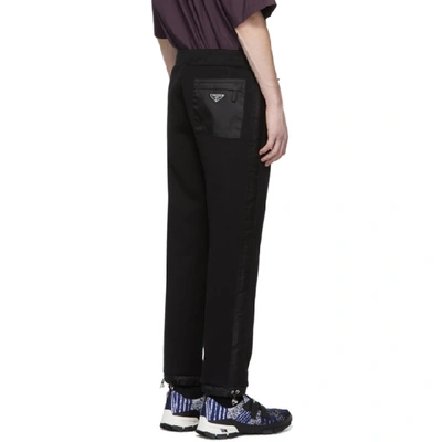 Shop Prada Black Technical Cotton Trousers