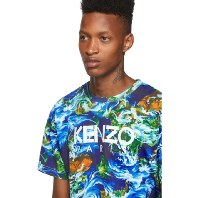 Shop Kenzo Multicolor Paris Straight T-shirt In 70 Cobalt