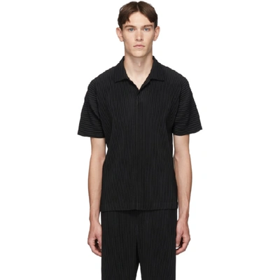 Issey Miyake Homme Plisse Black Basics Polo | ModeSens