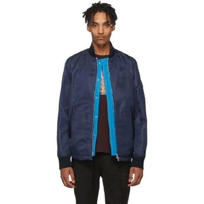 Shop Kenzo Navy Two-in-one Blouson Jacket In 76 Navyblue
