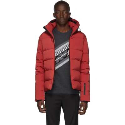Shop Fendi Red Down Diabolical Eyes Jacket In F16e4 Red