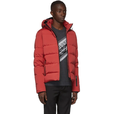 Shop Fendi Red Down Diabolical Eyes Jacket In F16e4 Red