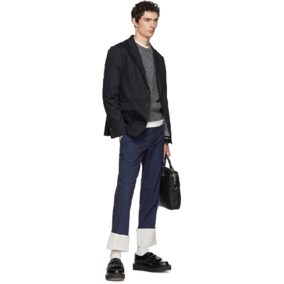 Shop Thom Browne Navy Twill Unconstructed Blazer In 415 Navy