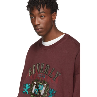 Shop Amiri Burgundy Beverly Hills Sweatshirt