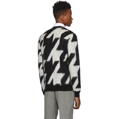 Shop Alexander Mcqueen Black And Off-white Dogtooth Jacquard Sweater In 1001 Blkivo