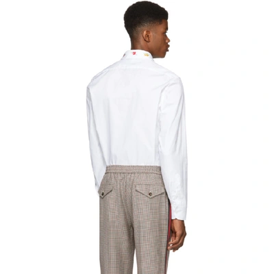 Shop Gucci White Multi Graphic Collar Shirt In 9061 White