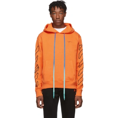 Shop Off-white Orange & Black Abstract Arrows Slim Hoodie In 1910 Orblk