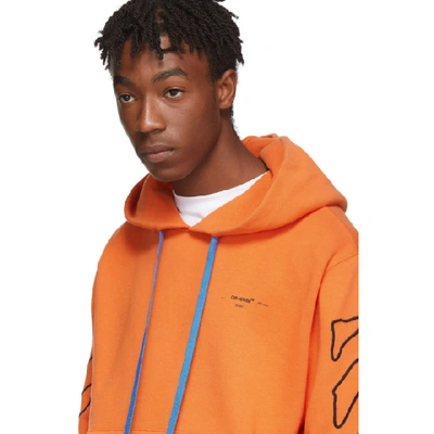 Shop Off-white Orange & Black Abstract Arrows Slim Hoodie In 1910 Orblk