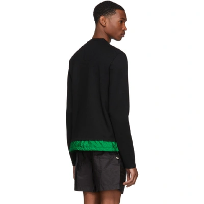 Shop Prada Black & Green Wool Sweater