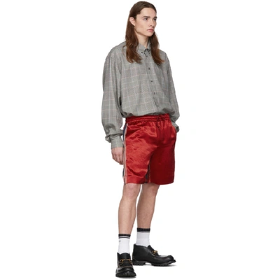 Shop Gucci Red Chain Silk Shorts In 6229 Red