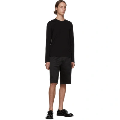 Shop Prada Black Stretch Long Sleeve T-shirt
