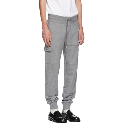 Shop Moncler Grey Tapered Cargo Sweatpants In 113-920.gry