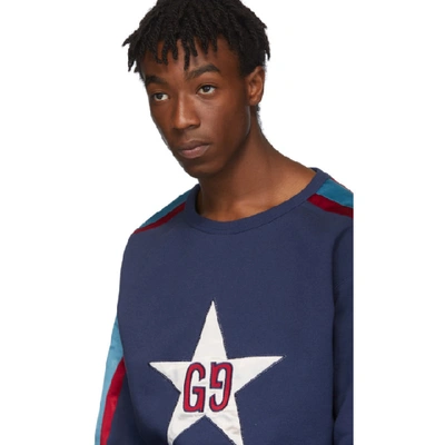 Gucci Sweatshirt With Gg Star In Blue | ModeSens