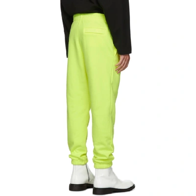 Shop Martine Rose Yellow Slim Lounge Pants In Fluoro
