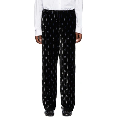 Shop Balenciaga Black Pajama Suit Trousers In 1000black