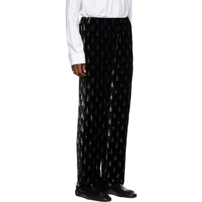 Shop Balenciaga Black Pajama Suit Trousers In 1000black