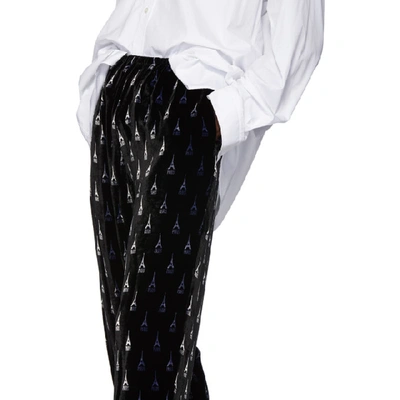 Shop Balenciaga Black Pajama Suit Trousers In 1000black