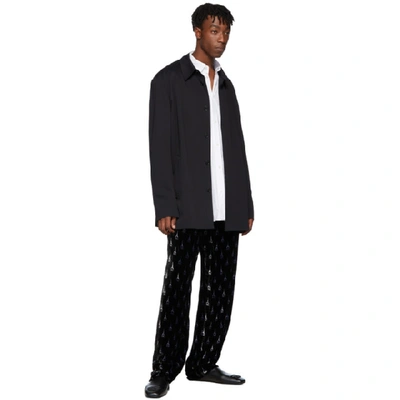 Shop Balenciaga Black Pajama Suit Trousers In 1000black