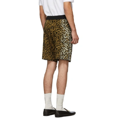 Shop Versace Black Leopard Shorts In A732 Black