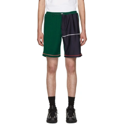 Shop Ahluwalia Studio Ahluwalia Green Over Stitch Shorts