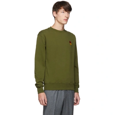 Shop Ami Alexandre Mattiussi Khaki Smiley Edition Patch Sweatshirt In 351 Olive