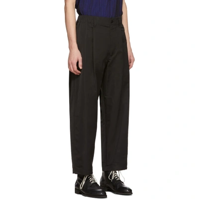 Shop Issey Miyake Men Black Memory Grosgrain Trousers In 15.black