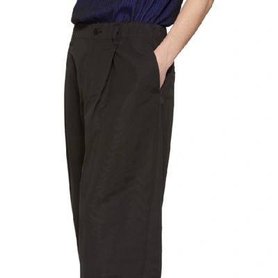 Shop Issey Miyake Men Black Memory Grosgrain Trousers In 15.black