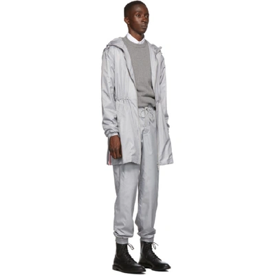 Shop Thom Browne Grey Ripstop Zip Up Parka In 055 Lt Gry