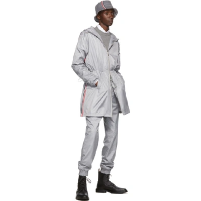 Shop Thom Browne Grey Ripstop Zip Up Parka In 055 Lt Gry