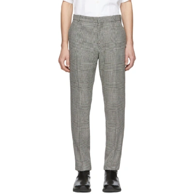 Shop Balmain Black & White Prince Of Wales Tailored Trousers