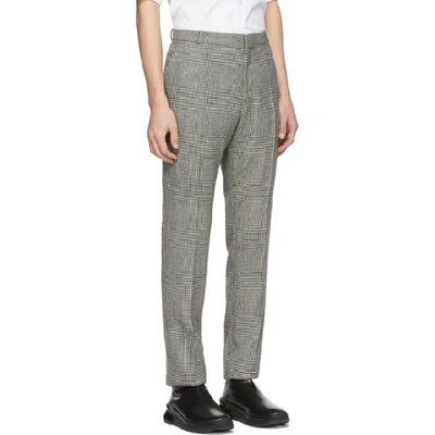 Shop Balmain Black & White Prince Of Wales Tailored Trousers