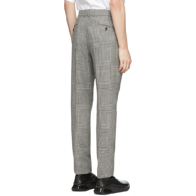 Shop Balmain Black & White Prince Of Wales Tailored Trousers