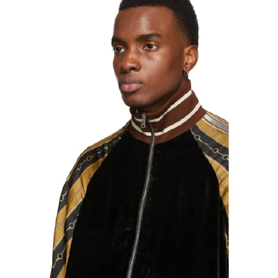 Shop Gucci Black Horsebit Track Jacket In 1082 Black