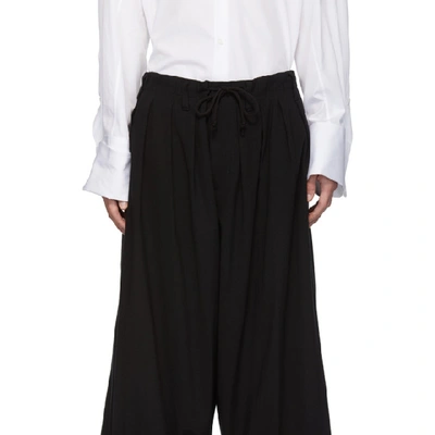 Shop Yohji Yamamoto Black Wide-leg Jeans