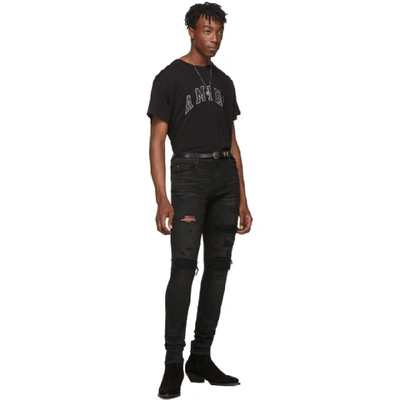 Shop Amiri Black College Logo T-shirt