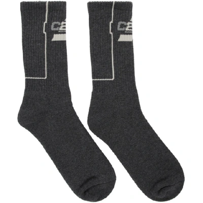 Shop C2h4 Grey Company Logo Socks In Dark Gray