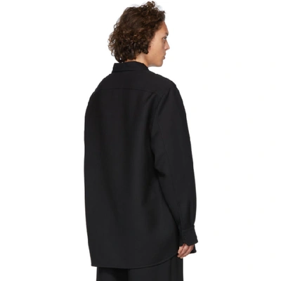 Shop Valentino Black Wool Shirt In 0no Black