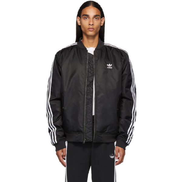 Adidas Originals Black Padded Bomber Jacket | ModeSens