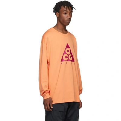 Shop Nike Orange Acg Long Sleeve T-shirt In 892 Orange