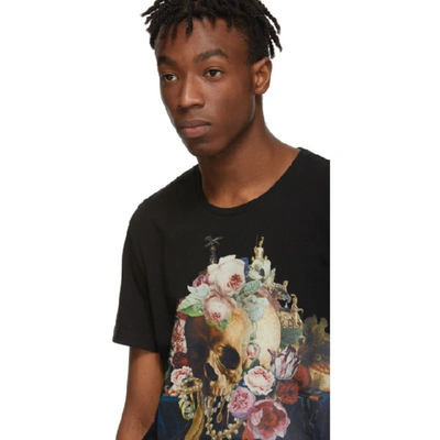 Shop Alexander Mcqueen Black Still Life Skull T-shirt In 0901 Blkmix