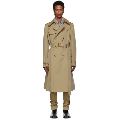 Shop Alexander Mcqueen Beige Harness Light Trench Coat In 9730 Beige